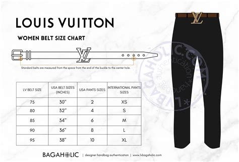 lv belt size chart women's